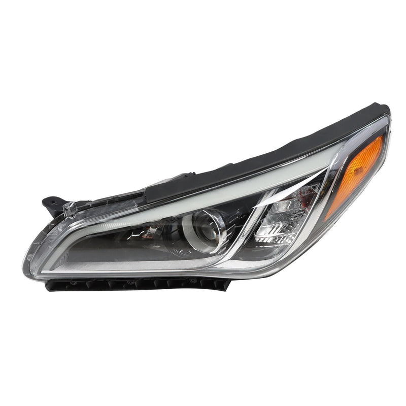 DURAFORCE Chrome Halogen Headlight Assembly Pair for 2015-2017 Hyundai Sonata