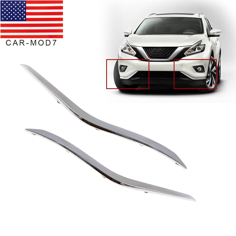 DURAFORCE Chrome Front Lower Bumper Trim Set for 2015-2018 Nissan Murano Left & Right