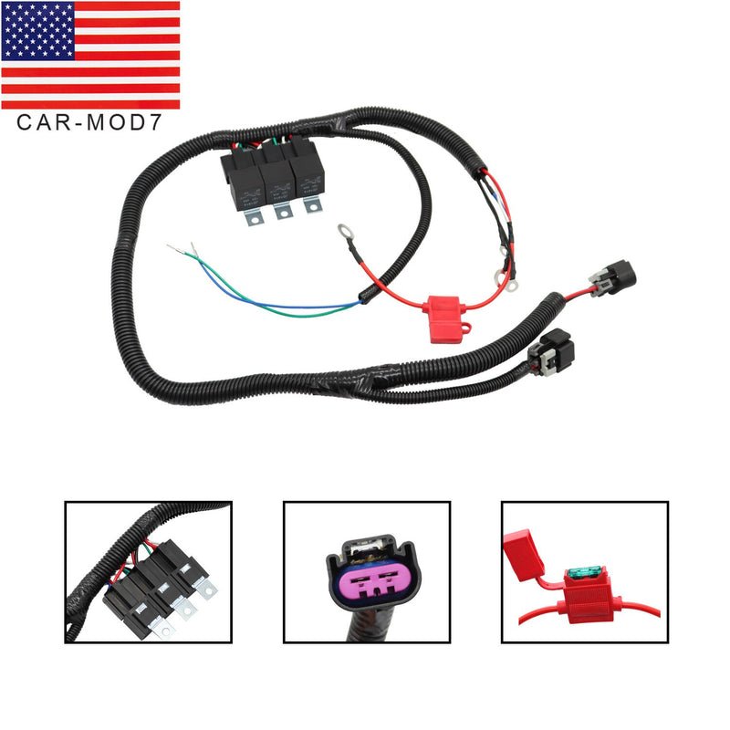 DURAFORCE Dual Electric Fan Wire Harness Upgrade for 99-06 Silverado Sierra Denali Tahoe