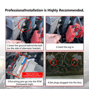 DURAFORCE Dual Electric Fan Wire Harness Upgrade for 99-06 Silverado Sierra Denali Tahoe