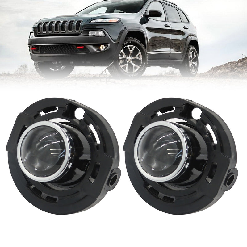 DURAFORCE Fit for 2014-2021 Jeep Grand Cherokee Front Fog Lights Left & Right Clear Lens