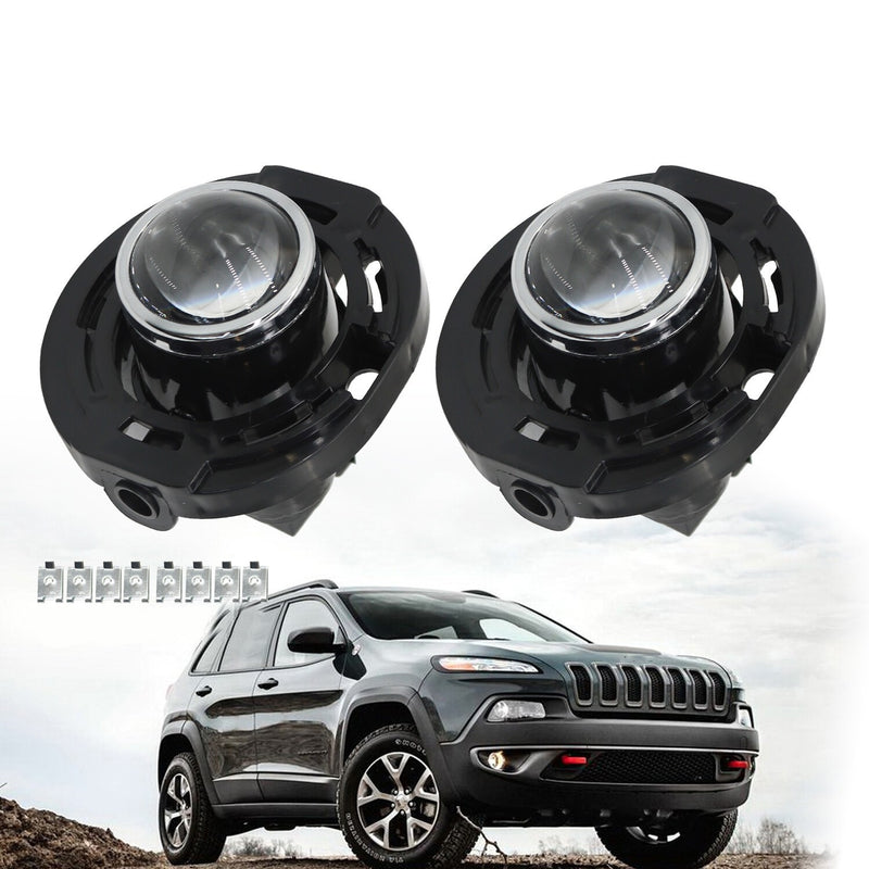DURAFORCE Fit for 2014-2021 Jeep Grand Cherokee Front Fog Lights Left & Right Clear Lens