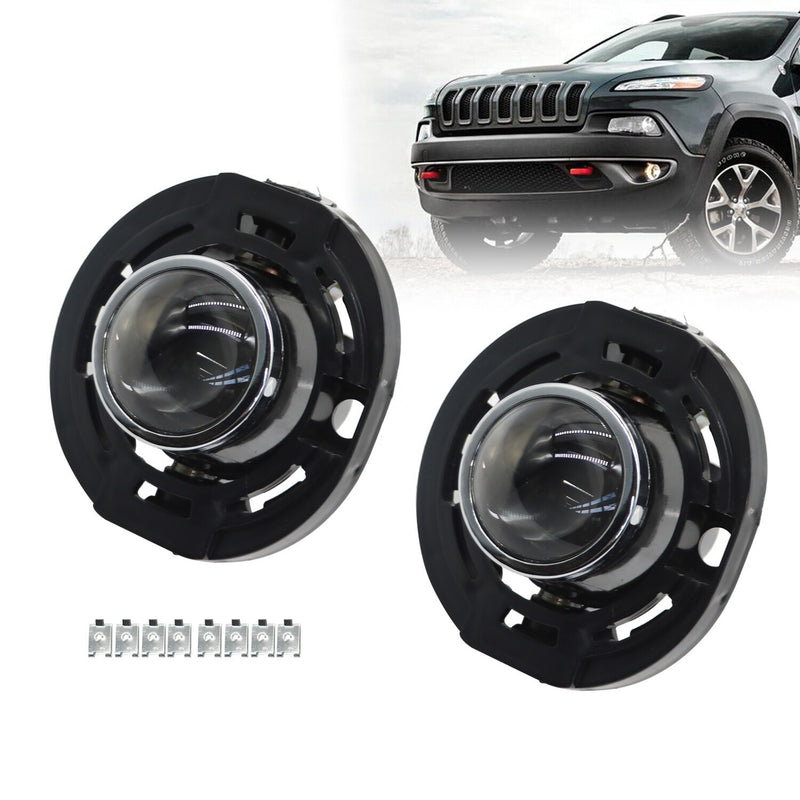DURAFORCE Fit for 2014-2021 Jeep Grand Cherokee Front Fog Lights Left & Right Clear Lens