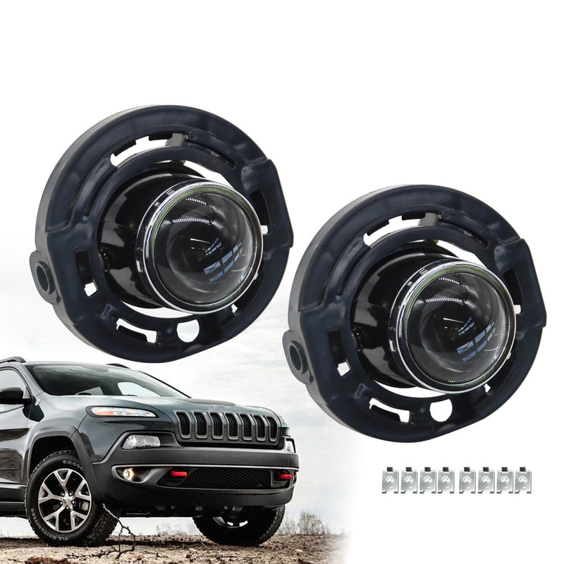 DURAFORCE Fit for 2014-2021 Jeep Grand Cherokee Front Fog Lights Left & Right Clear Lens
