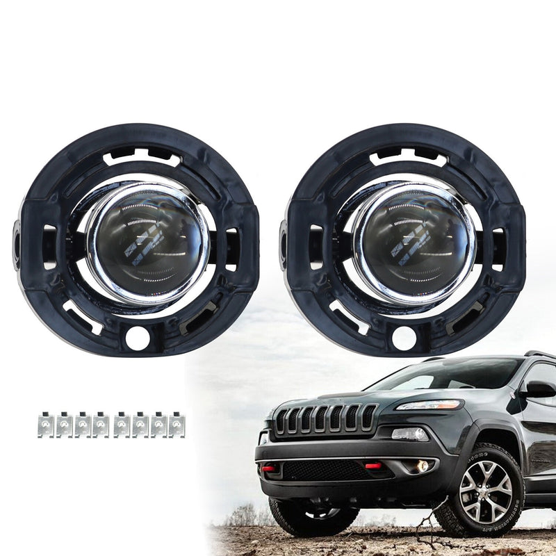 DURAFORCE Fit for 2014-2021 Jeep Grand Cherokee Front Fog Lights Left & Right Clear Lens