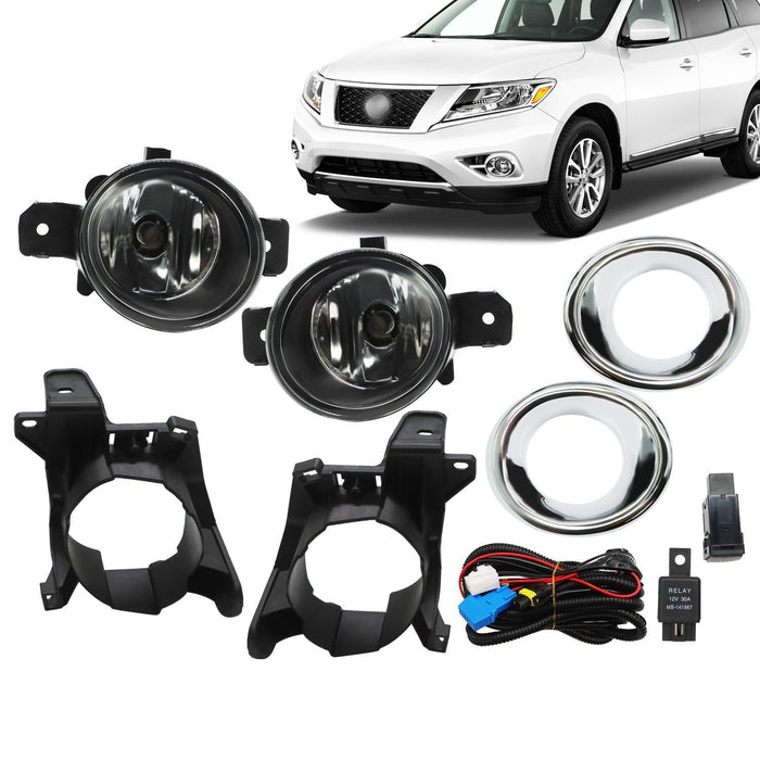 DURAFORCE 2013-2016 Nissan Pathfinder Driving Fog Lights with Chrome Bezel Lamp