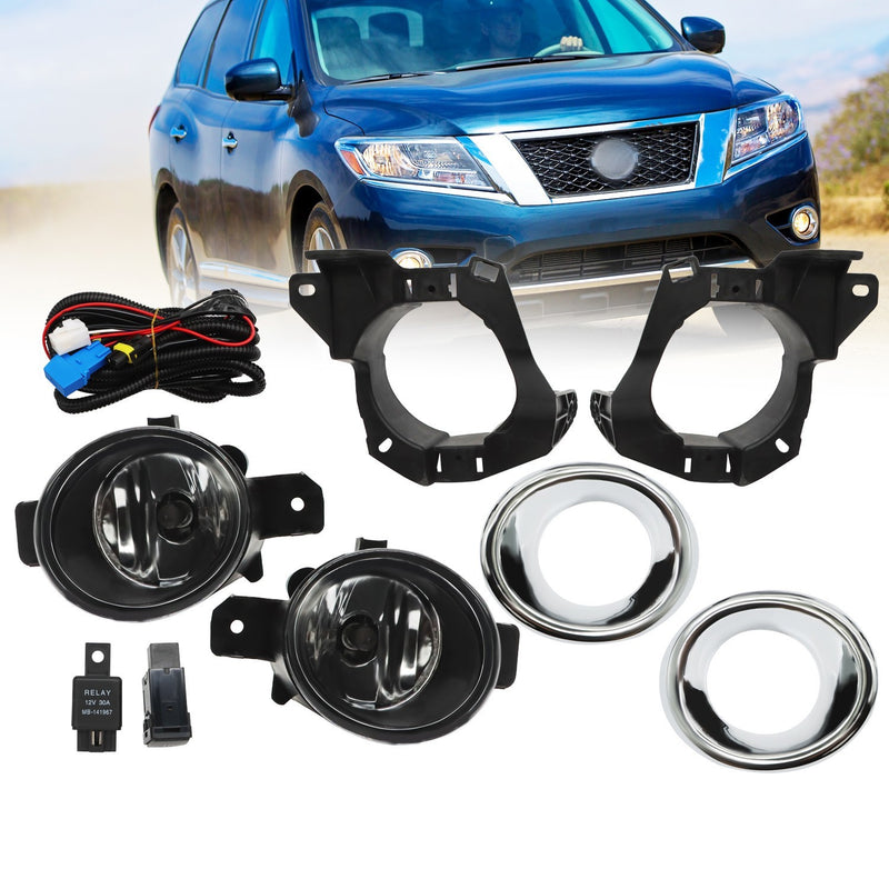 DURAFORCE 2013-2016 Nissan Pathfinder Driving Fog Lights with Chrome Bezel Lamp