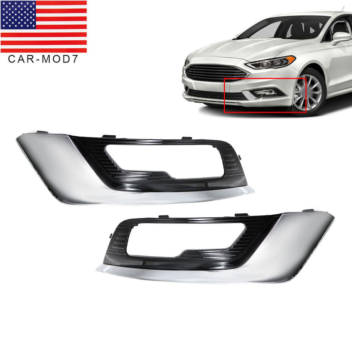 DURAFORCE 2017-2018 Ford Fusion Chrome Fog Light Bezel Trim Driver & Passenger Set