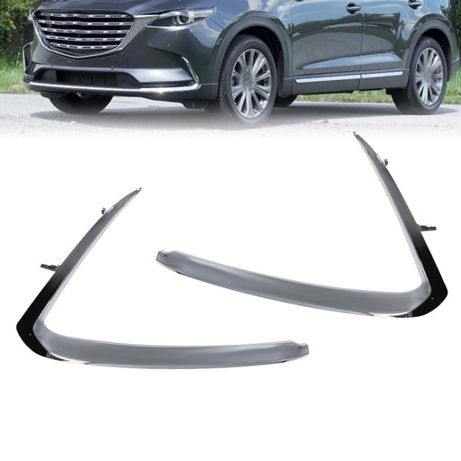 DURAFORCE Chrome Bumper Trim Set Front Driver & Passenger Side for 2016-2022 Mazda CX-9
