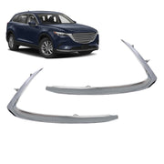DURAFORCE Chrome Bumper Trim Set Front Driver & Passenger Side for 2016-2022 Mazda CX-9