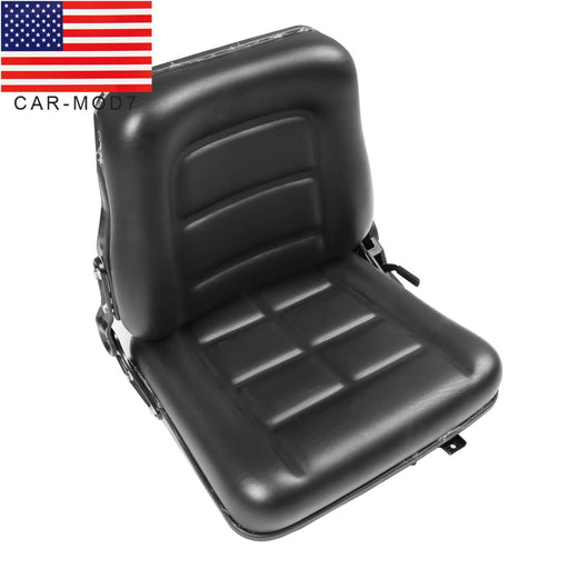 DURAFORCE Universal Fold Down Tractor Forklift Seat with Micro Switch and Slide - Black