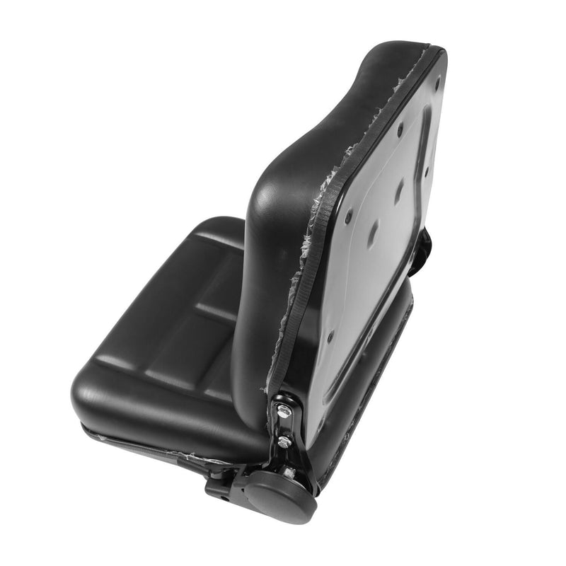 DURAFORCE Universal Fold Down Tractor Forklift Seat with Micro Switch and Slide - Black