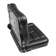 DURAFORCE Universal Fold Down Tractor Forklift Seat with Micro Switch and Slide - Black