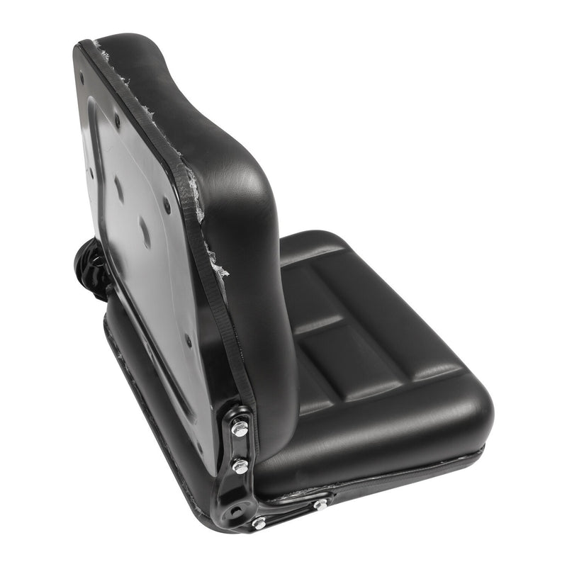 DURAFORCE Universal Fold Down Tractor Forklift Seat with Micro Switch and Slide - Black