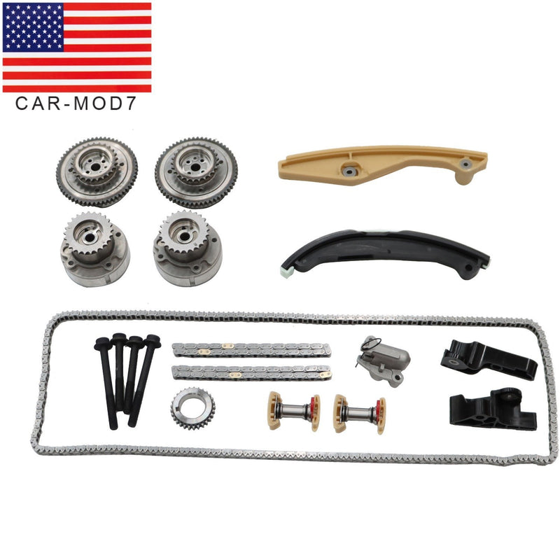 DURAFORCE Timing Chain Kit & Cam Phaser VVT Gears for 11-17 Ford F-150 Lincoln 3.5L