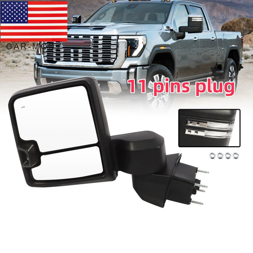 DURAFORCE 19-24 Chevy Silverado/Sierra 2500HD 3500HD Left Driver Tow Mirror Black