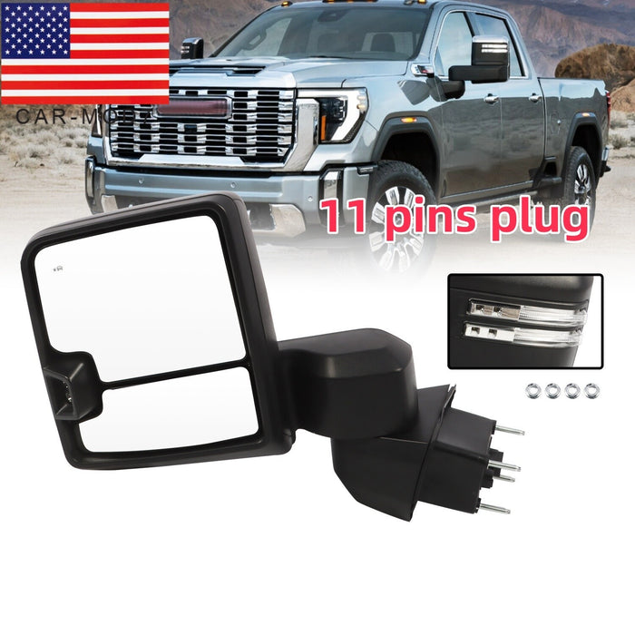 DURAFORCE 19-24 Chevy Silverado/Sierra 2500HD 3500HD Left Driver Tow Mirror Black