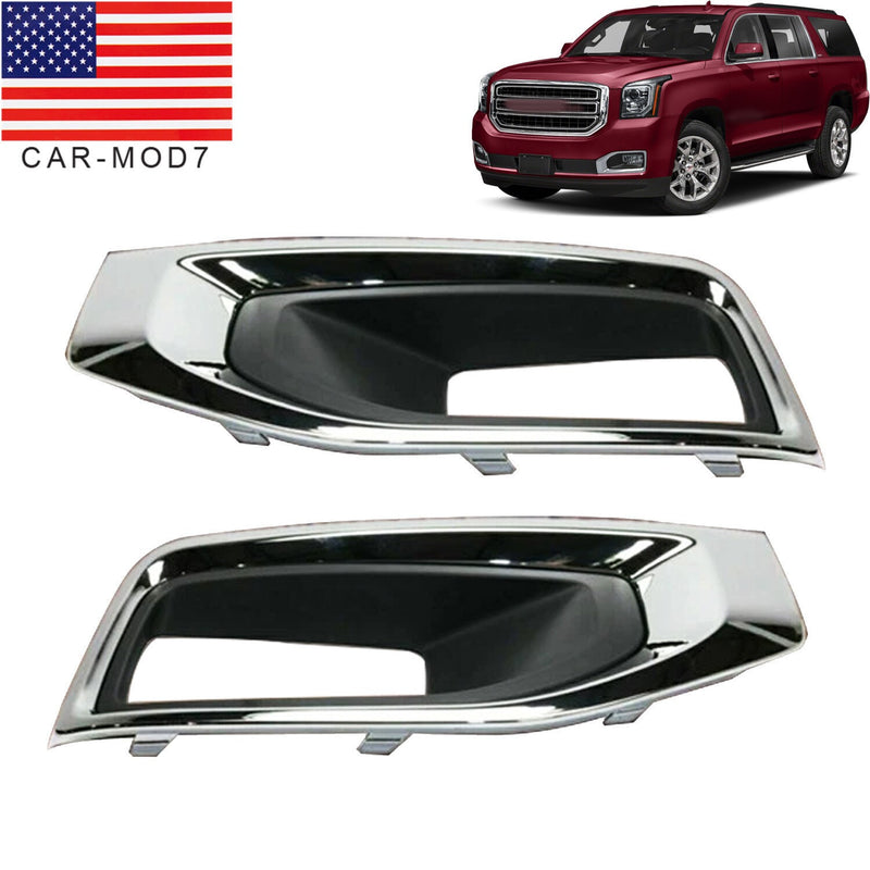 DURAFORCE Black Fog Light Covers for 2015-2020 GMC Yukon XL Denali SLE SLT Left & Right