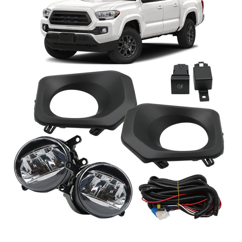 DURAFORCE LED Fog Lights w/ Bezels Wiring Switch Kit for 2016-2023 Toyota Tacoma SR SR5