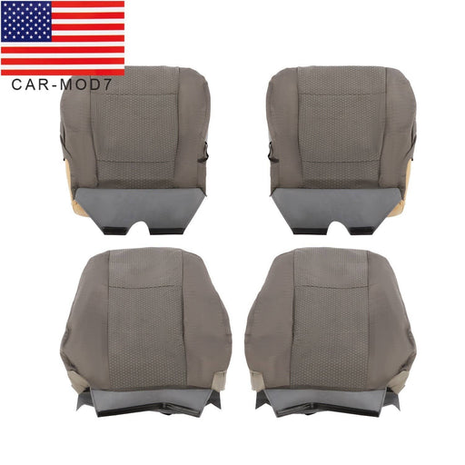 DURAFORCE Gray Front Top & Bottom Cloth Seat Cover for 2017-21 Ford F250 F350 F450 F550