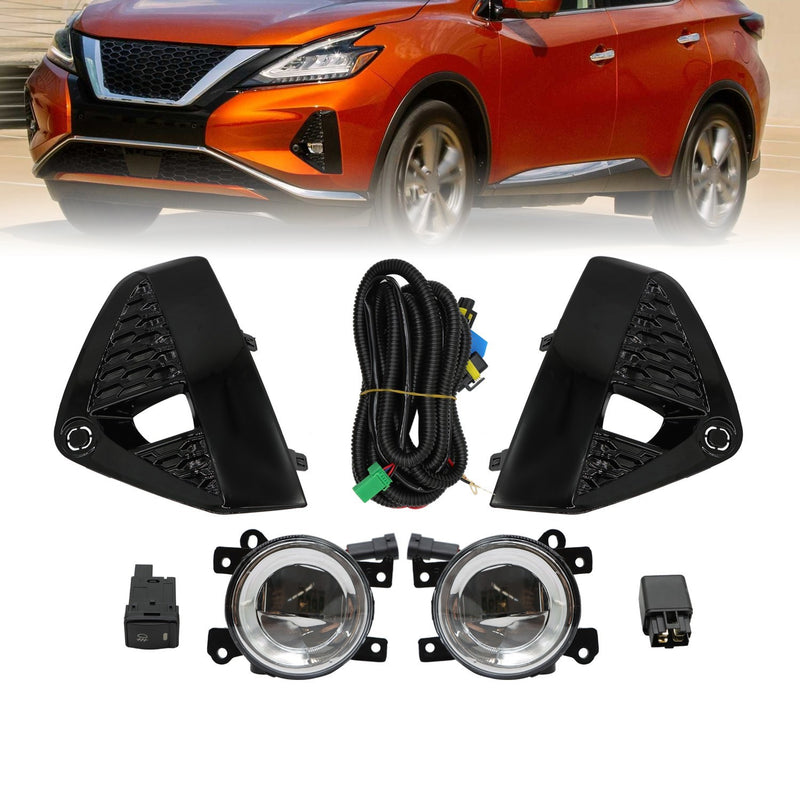 DURAFORCE LED Fog Lights Kit w/ Bezel, Switch, Wires & Relay for 19-21 Nissan Murano