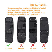 DURAFORCE Jeep Cherokee 14-16 Driver Door Power Window Control Switch 13+8 Pin