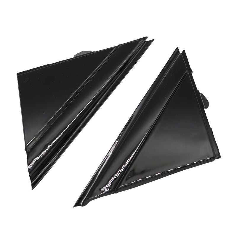 DURAFORCE 12-17 FIAT 500 Gloss Black Door Mirror Flag Covers Left & Right Pair Moldings