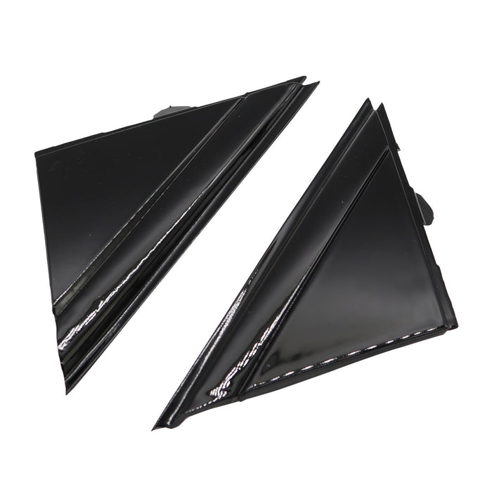 DURAFORCE 12-17 FIAT 500 Gloss Black Door Mirror Flag Covers Left & Right Pair Moldings