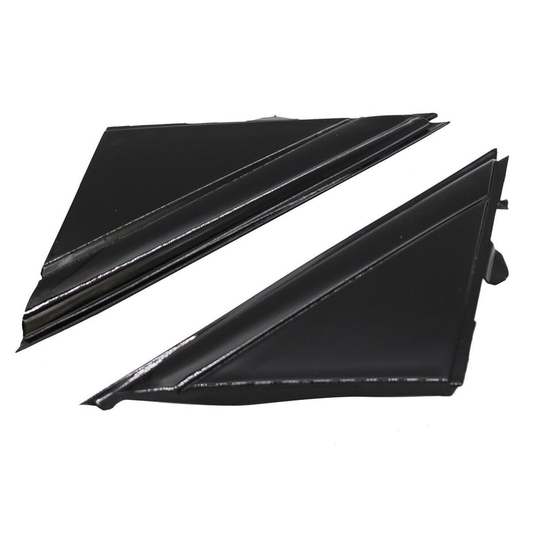 DURAFORCE 12-17 FIAT 500 Gloss Black Door Mirror Flag Covers Left & Right Pair Moldings