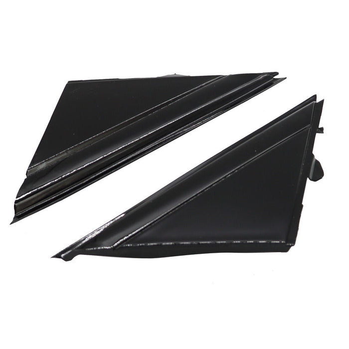 DURAFORCE 12-17 FIAT 500 Gloss Black Door Mirror Flag Covers Left & Right Pair Moldings