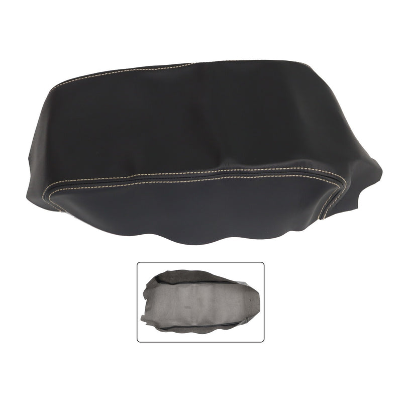 DURAFORCE Nissan Maxima 2016-2019 Black Leather Console Armrest Cover Beige Stitch