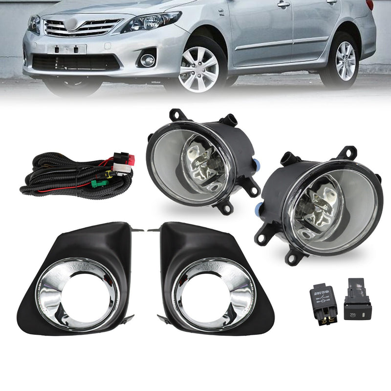DURAFORCE Fog Lights Kit FL7012 for 2011-2013 Toyota Corolla Bumper Lamps