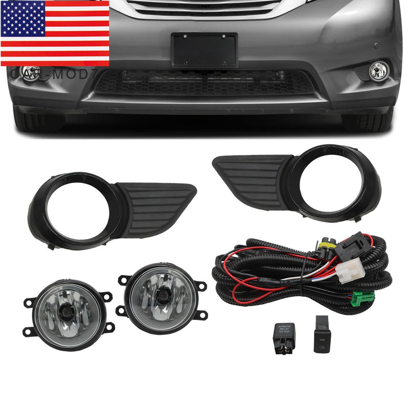 DURAFORCE Toyota Sienna Fog Lights Assembly 2011-2017 with Lamps & Switch