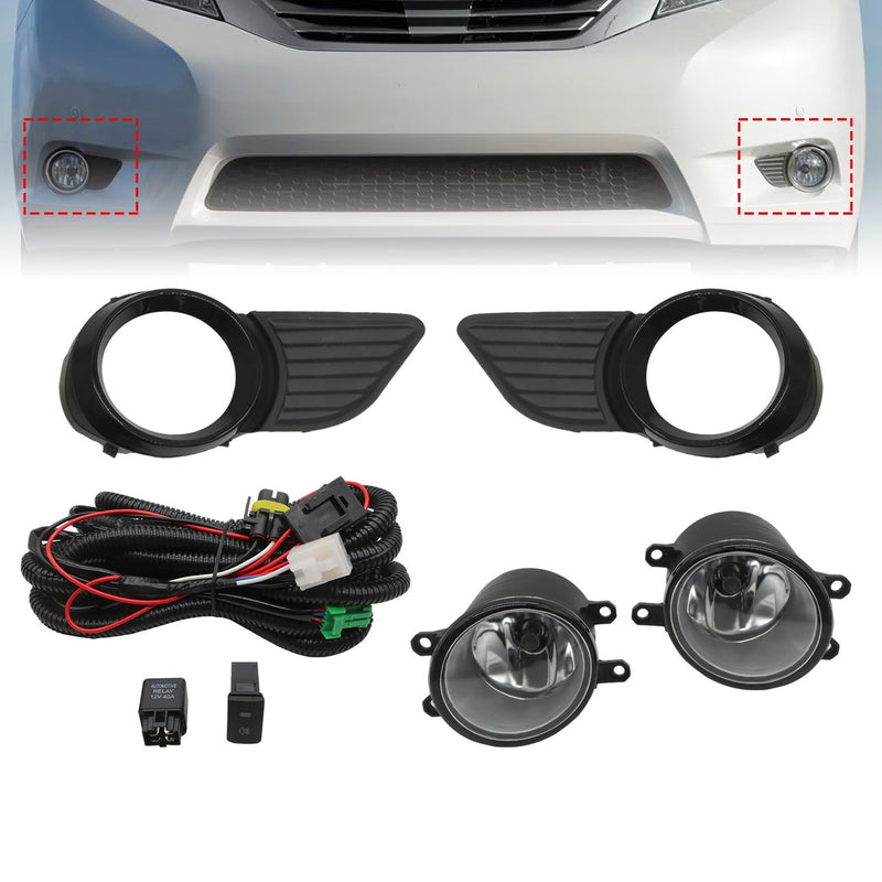 DURAFORCE Toyota Sienna Fog Lights Assembly 2011-2017 with Lamps & Switch