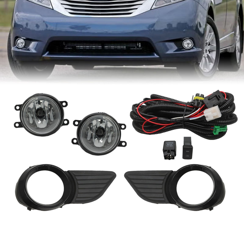DURAFORCE Toyota Sienna Fog Lights Assembly 2011-2017 with Lamps & Switch