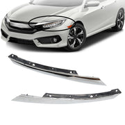 DURAFORCE 2016-2018 Honda Civic Chrome Headlight Eyelid Grille Molding Trim LH+RH