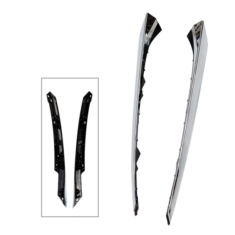 DURAFORCE 2016-2018 Honda Civic Chrome Headlight Eyelid Grille Molding Trim LH+RH