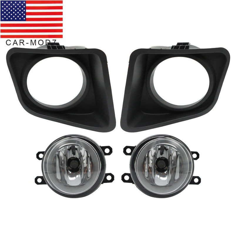 DURAFORCE 2014-2021 Toyota Tundra Black Clear Lens Bumper Fog Light Lamp Driving 14-21