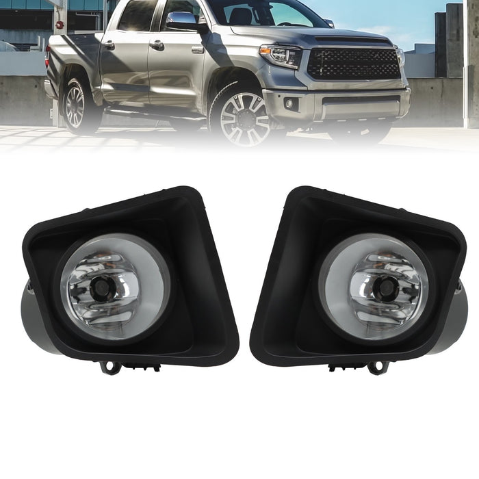 DURAFORCE 2014-2021 Toyota Tundra Black Clear Lens Bumper Fog Light Lamp Driving 14-21