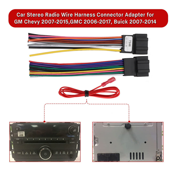 DURAFORCE 2007-2014 Cadillac Chevy Car Stereo Radio Wiring Harness Adapter Aftermarket