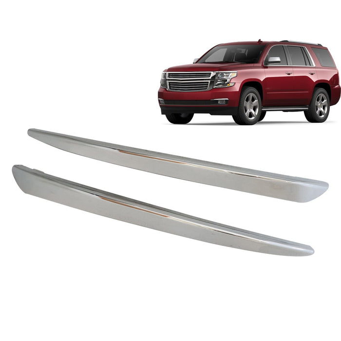 DURAFORCE 2015-20 Chevy Tahoe Suburban Front Left Right Chrome Bumper Trim Molding