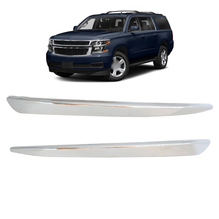 DURAFORCE 2015-20 Chevy Tahoe Suburban Front Left Right Chrome Bumper Trim Molding