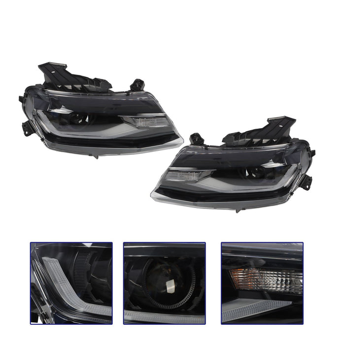 DURAFORCE 2016-2018 Chevy Camaro Halogen Projector Headlights w/ LED DRL Switchback