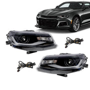 DURAFORCE 2016-2018 Chevy Camaro Halogen Projector Headlights w/ LED DRL Switchback