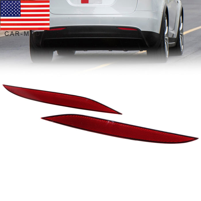 DURAFORCE 2016-2023 Tesla Model X Rear Bumper Reflector Light Cover Red Left & Right 2pc