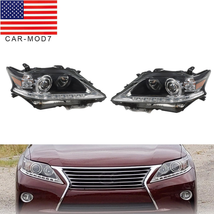 DURAFORCE 2013-2015 Lexus RX350 RX450H Black HID Headlights LED DRL Right & Left Side