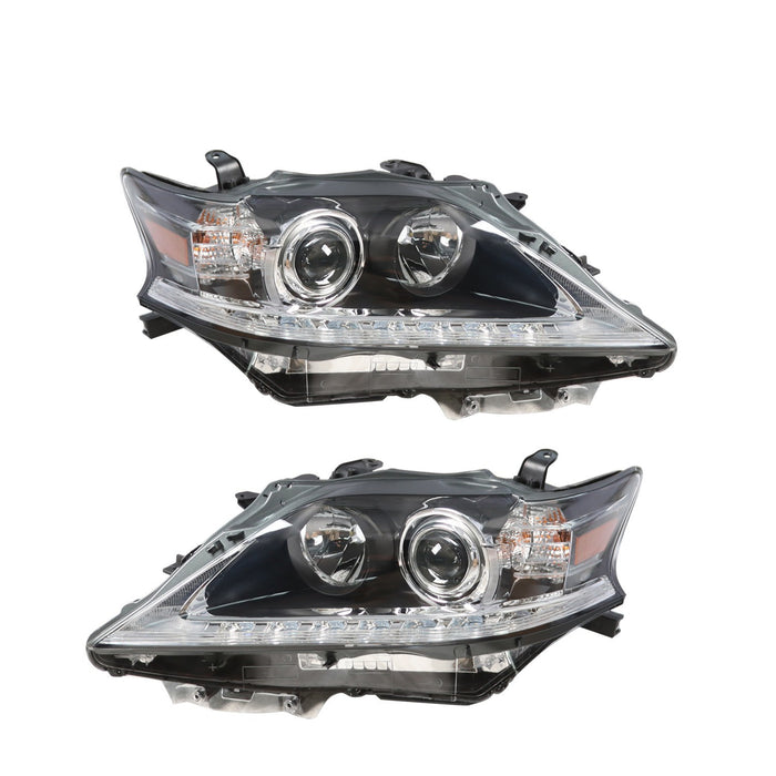 DURAFORCE 2013-2015 Lexus RX350 RX450H Black HID Headlights LED DRL Right & Left Side
