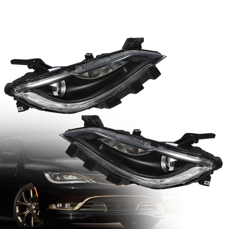 DURAFORCE 2015-2017 Chrysler 200 Halogen Projector Headlights Pair Without LED DRL