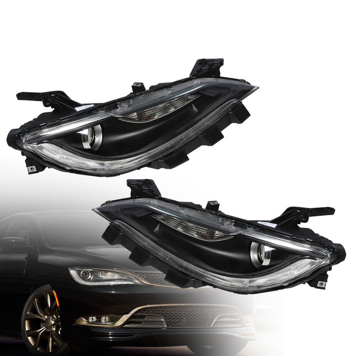 DURAFORCE 2015-2017 Chrysler 200 Halogen Projector Headlights Pair Without LED DRL