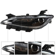 DURAFORCE 2015-2017 Chrysler 200 Halogen Projector Headlights Pair Without LED DRL